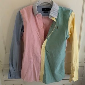 Multicolored Ralph Lauren custom fit Oxford shirt